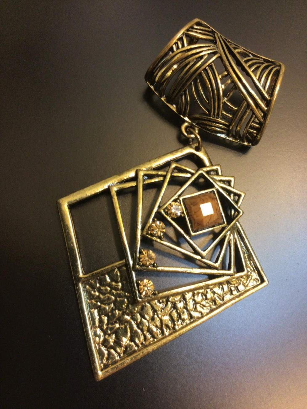 Geometric Modernist Pendant Statement